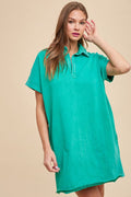 Turquoise Short Sleeve Dress Casual and Comfortable Dress For Women Stevvex