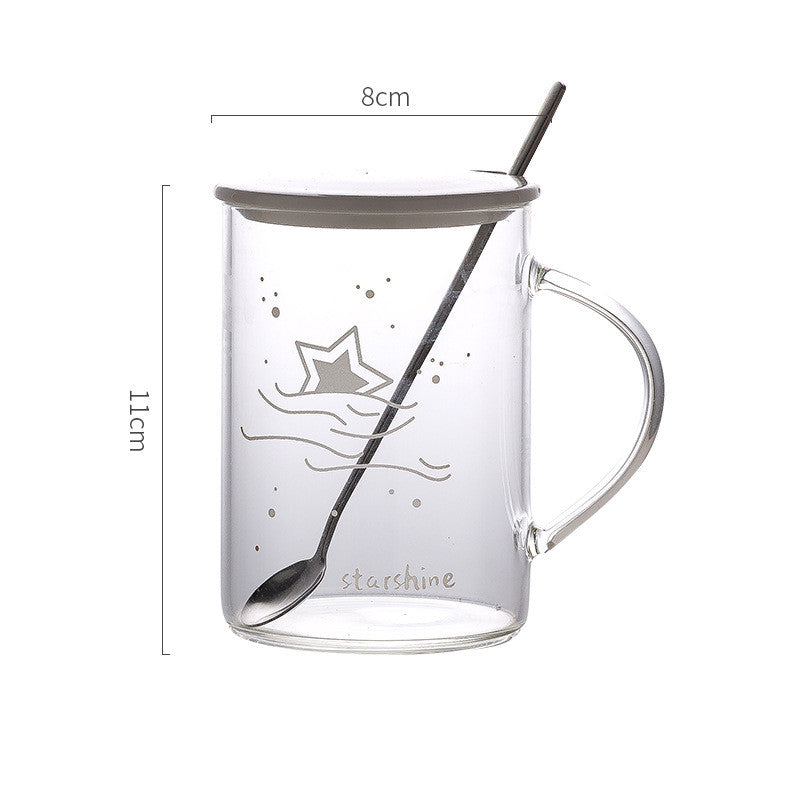 Luminous Heat-resistant Glass With Lid Spoon Pi-Mart