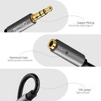 Earphone Extension Cable Jack 3.5mm Audio Cable Male To 2 Female Aux Cable Headphone Splitter Dual Headphone Jack Adapter For Earphone Headset Compatible with Mobile Phone Tablet Laptop Stevvex