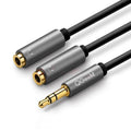 Earphone Extension Cable Jack 3.5mm Audio Cable Male To 2 Female Aux Cable Headphone Splitter Dual Headphone Jack Adapter For Earphone Headset Compatible with Mobile Phone Tablet Laptop Stevvex