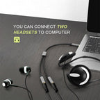 Earphone Extension Cable Jack 3.5mm Audio Cable Male To 2 Female Aux Cable Headphone Splitter Dual Headphone Jack Adapter For Earphone Headset Compatible with Mobile Phone Tablet Laptop Stevvex