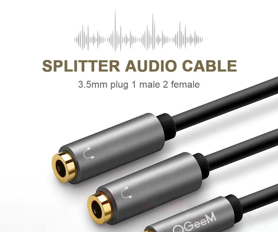 Earphone Extension Cable Jack 3.5mm Audio Cable Male To 2 Female Aux Cable Headphone Splitter Dual Headphone Jack Adapter For Earphone Headset Compatible with Mobile Phone Tablet Laptop Stevvex