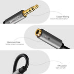 Earphone Extension Cable Jack 3.5mm Audio Cable Male To 2 Female Aux Cable Headphone Splitter Dual Headphone Jack Adapter For Earphone Headset Compatible with Mobile Phone Tablet Laptop Stevvex