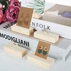 Earrings Jewelry Display Wooden Base Ring Necklace Jewelry Stands Holders Earring Cards Wood Base Retail Display Classic Design Ring Necklace Jewelry Storage Case Jewelry Organiser For Women Stevvex
