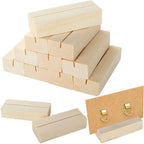 Earrings Jewelry Display Wooden Base Ring Necklace Jewelry Stands Holders Earring Cards Wood Base Retail Display Classic Design Ring Necklace Jewelry Storage Case Jewelry Organiser For Women Stevvex