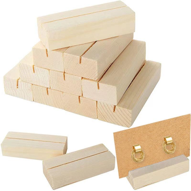 Earrings Jewelry Display Wooden Base Ring Necklace Jewelry Stands Holders Earring Cards Wood Base Retail Display Classic Design Ring Necklace Jewelry Storage Case Jewelry Organiser For Women Stevvex