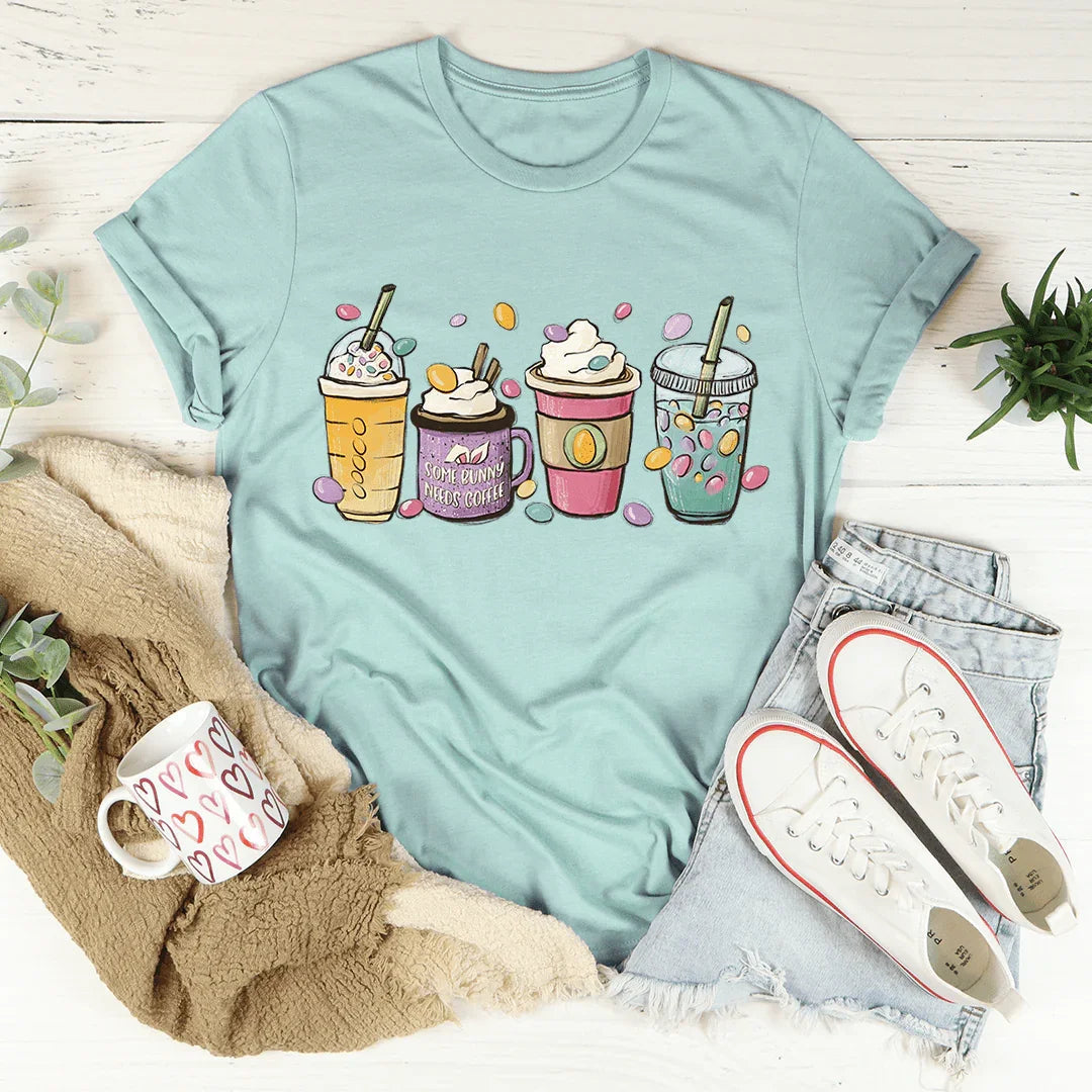 Easter Bunny Coffee Tee Peachy Sunday