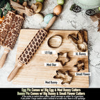 Easter Spring Rolling Pins for Kids and Bakers - Embossed Cookie Dough Pins BandsCo Straps