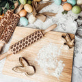 Easter Spring Rolling Pins for Kids and Bakers - Embossed Cookie Dough Pins BandsCo Straps