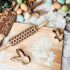 Easter Spring Rolling Pins for Kids and Bakers - Embossed Cookie Dough Pins BandsCo Straps