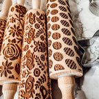 Easter Spring Rolling Pins for Kids and Bakers - Embossed Cookie Dough Pins BandsCo Straps