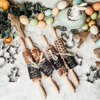Easter Spring Rolling Pins for Kids and Bakers - Embossed Cookie Dough Pins BandsCo Straps