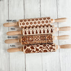 Easter Spring Rolling Pins for Kids and Bakers - Embossed Cookie Dough Pins BandsCo Straps