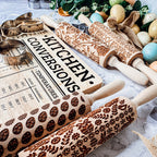 Easter Spring Rolling Pins for Kids and Bakers - Embossed Cookie Dough Pins BandsCo Straps