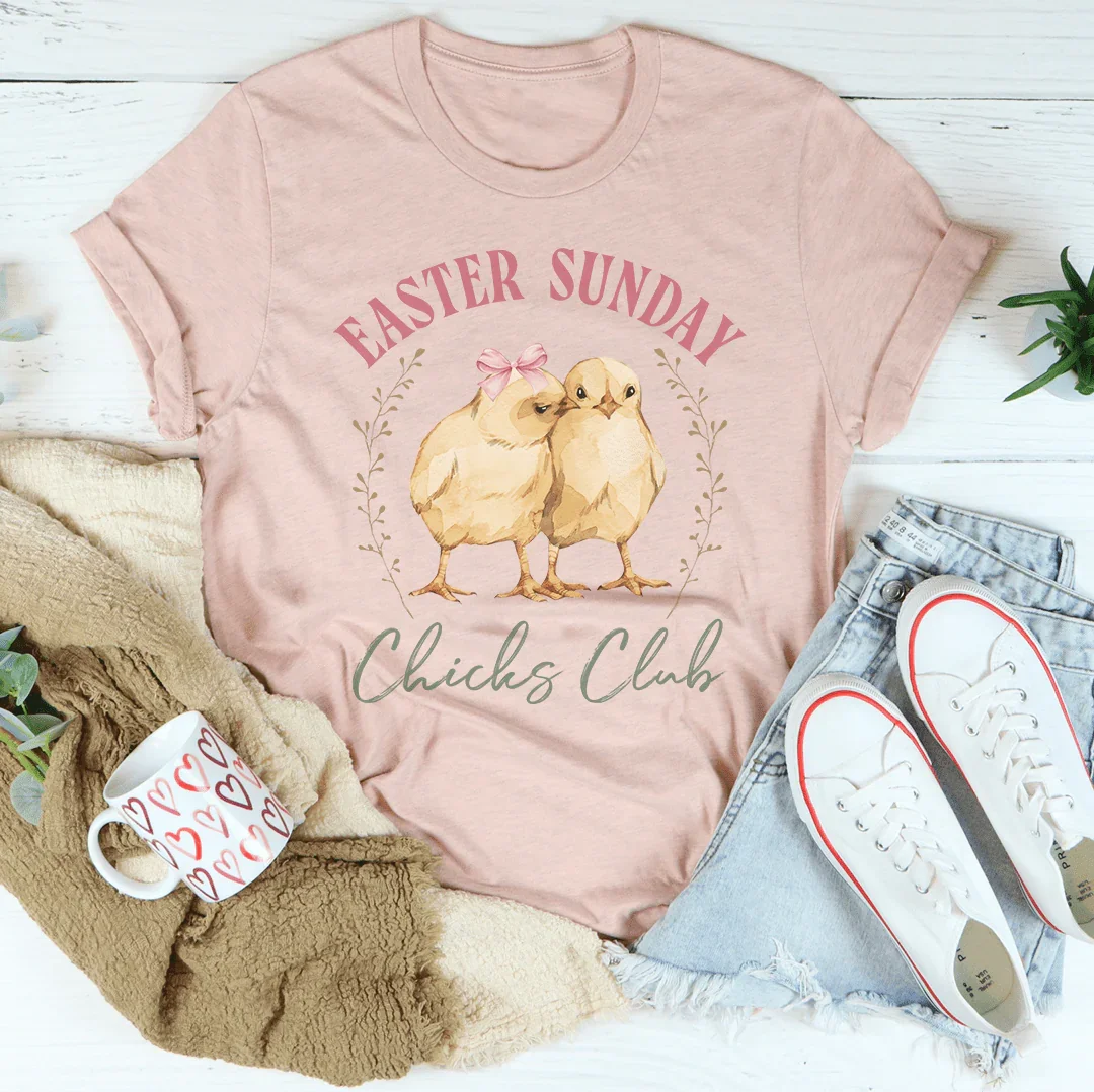 Easter Sunday Chicks Club Tee Peachy Sunday