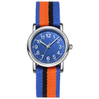 Easy To Read Quartz Watches Nylon Strap Sweat Proof Movement Analog Watch For Girls Boys Teens Minimalist Wrist Watch With Soft Band Learning Time Watch First Watch Soft Cloth Strap Stevvex