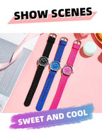 Easy To Read Quartz Watches Nylon Strap Sweat Proof Movement Analog Watch For Girls Boys Teens Minimalist Wrist Watch With Soft Band Learning Time Watch First Watch Soft Cloth Strap Stevvex