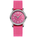 Easy To Read Quartz Watches Nylon Strap Sweat Proof Movement Analog Watch For Girls Boys Teens Minimalist Wrist Watch With Soft Band Learning Time Watch First Watch Soft Cloth Strap Stevvex