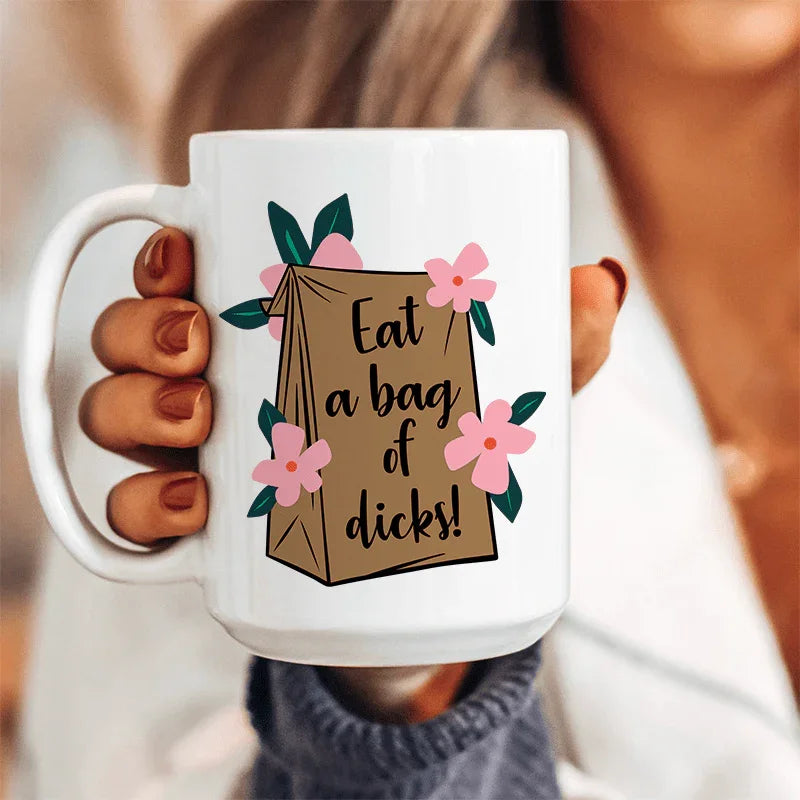 Eat A Bag Of D Ceramic Mug 15 oz Peachy Sunday