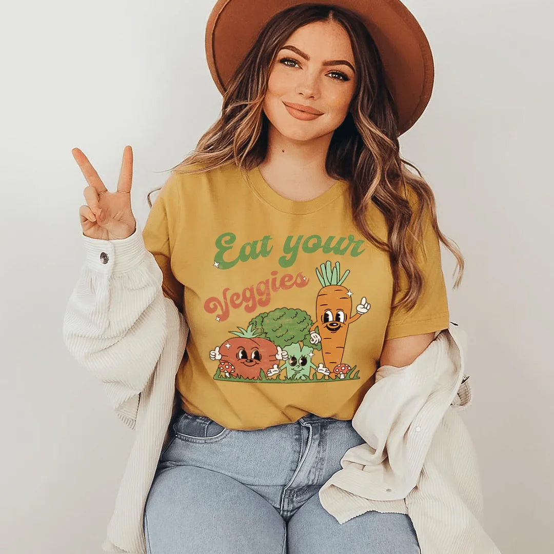 Eat Your Veggies Tee Peachy Sunday