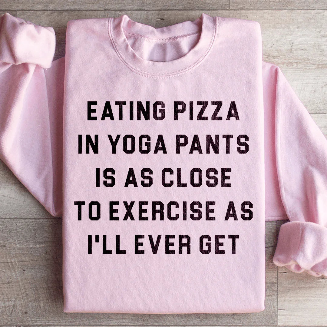Eating Pizza Sweatshirt Peachy Sunday