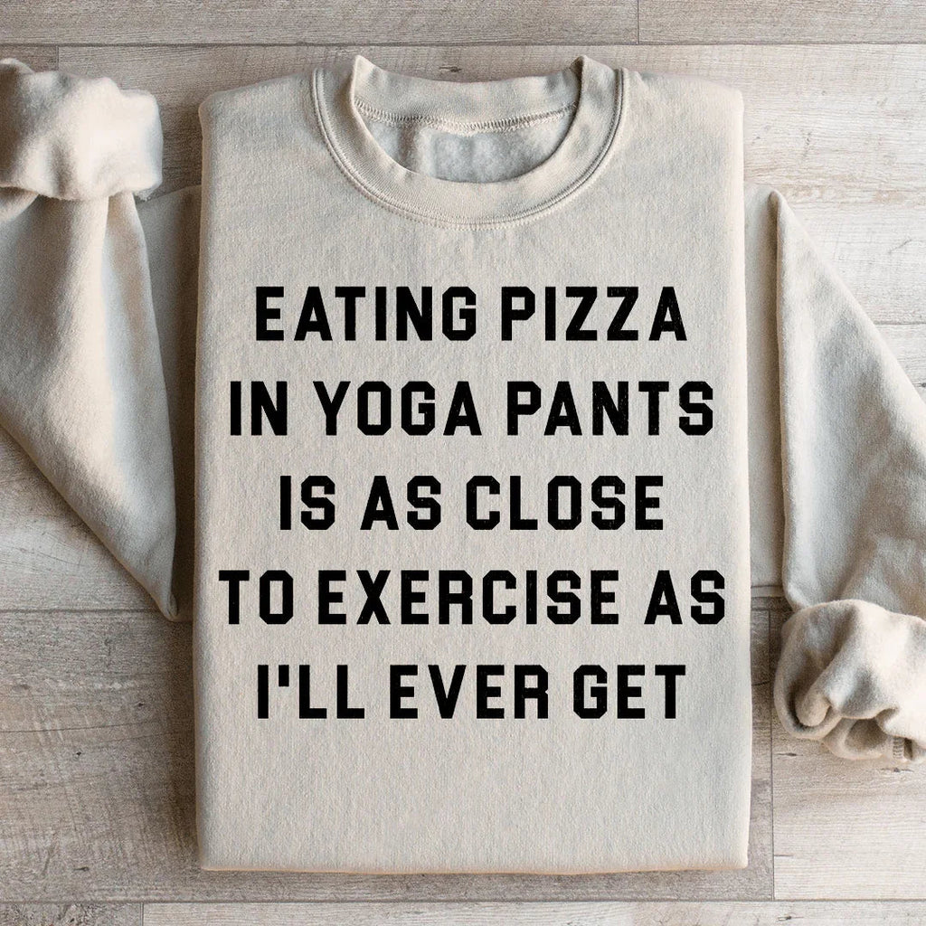 Eating Pizza Sweatshirt Peachy Sunday
