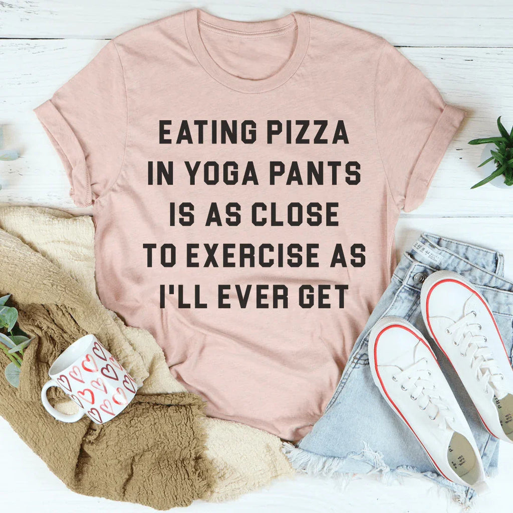 Eating Pizza Tee Peachy Sunday