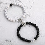 Natural Stone Beads Couple Magnetic Bracelets Pi-Mart
