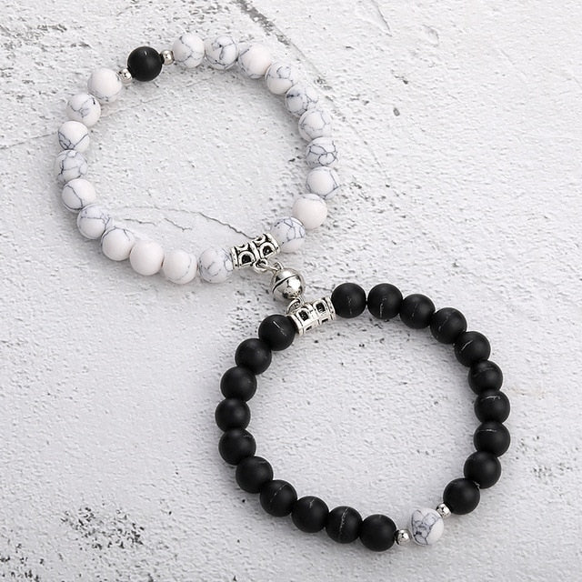 Natural Stone Beads Couple Magnetic Bracelets Pi-Mart