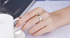 18K White Gold Plated Diamond Doppel Herz Ring