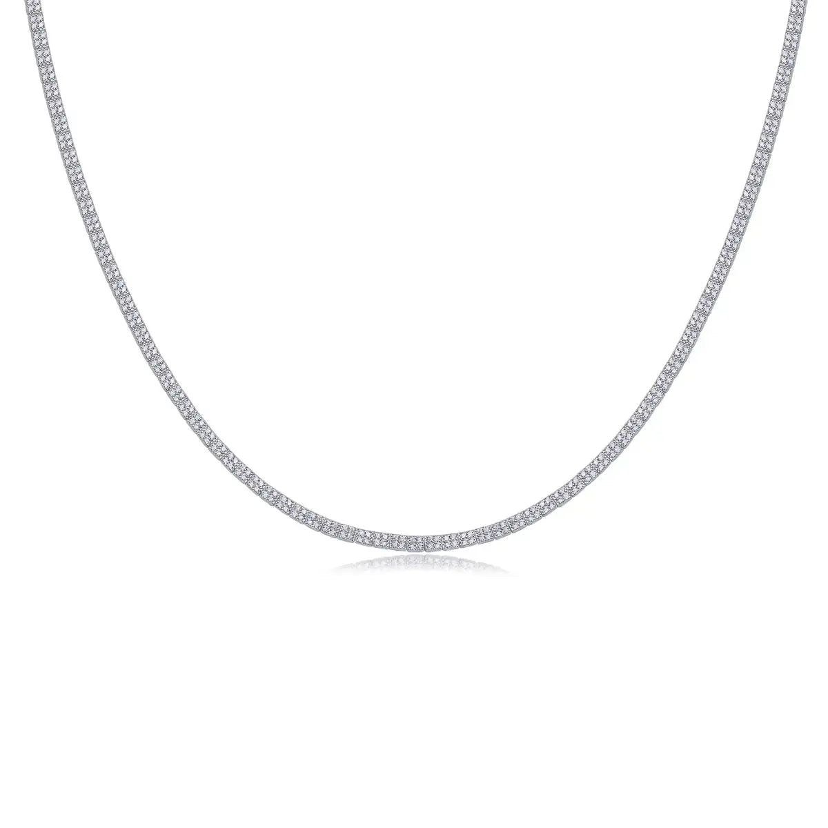 Winter Lake Luxury Fashion Set Mosan Diamond S925 Silver Necklace Rivaling Natural Diamonds