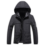 Outdoor Men's Plus Fleece Warm Cotton Jacket