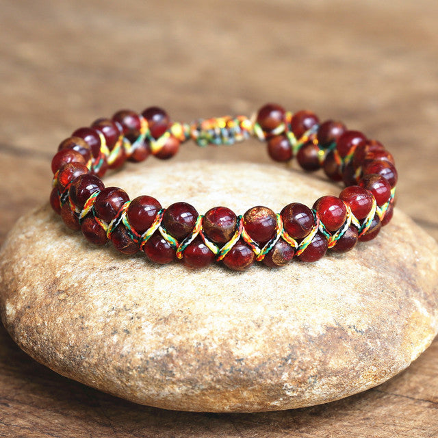 Hand-woven Adjustable Tiger-eye Bracelet Pi-Mart