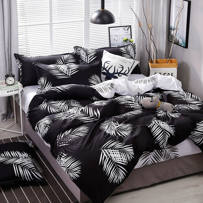 Washed Cotton Four-piece Duvet Cover Sheet Bedding Pi-Mart