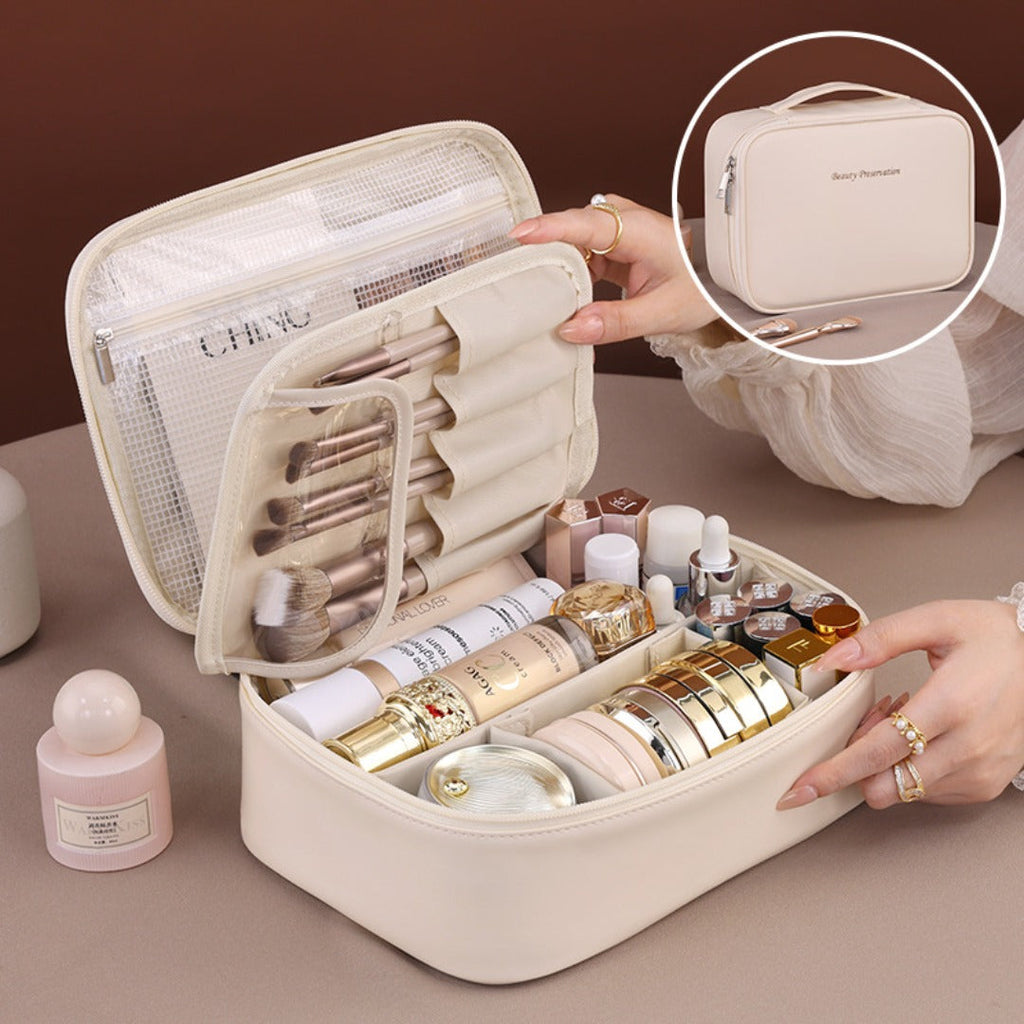 Free partition cosmetic bag, large capacity travel portable toiletry bag, makeup bag for women,Travel makeup bag,Makeup bag organizers, makeup bags small, - SJB-DIAMOND ELITES