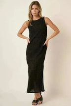 Mittoshop Side Slit Dress – Sleeveless Round Neck w/Slit
