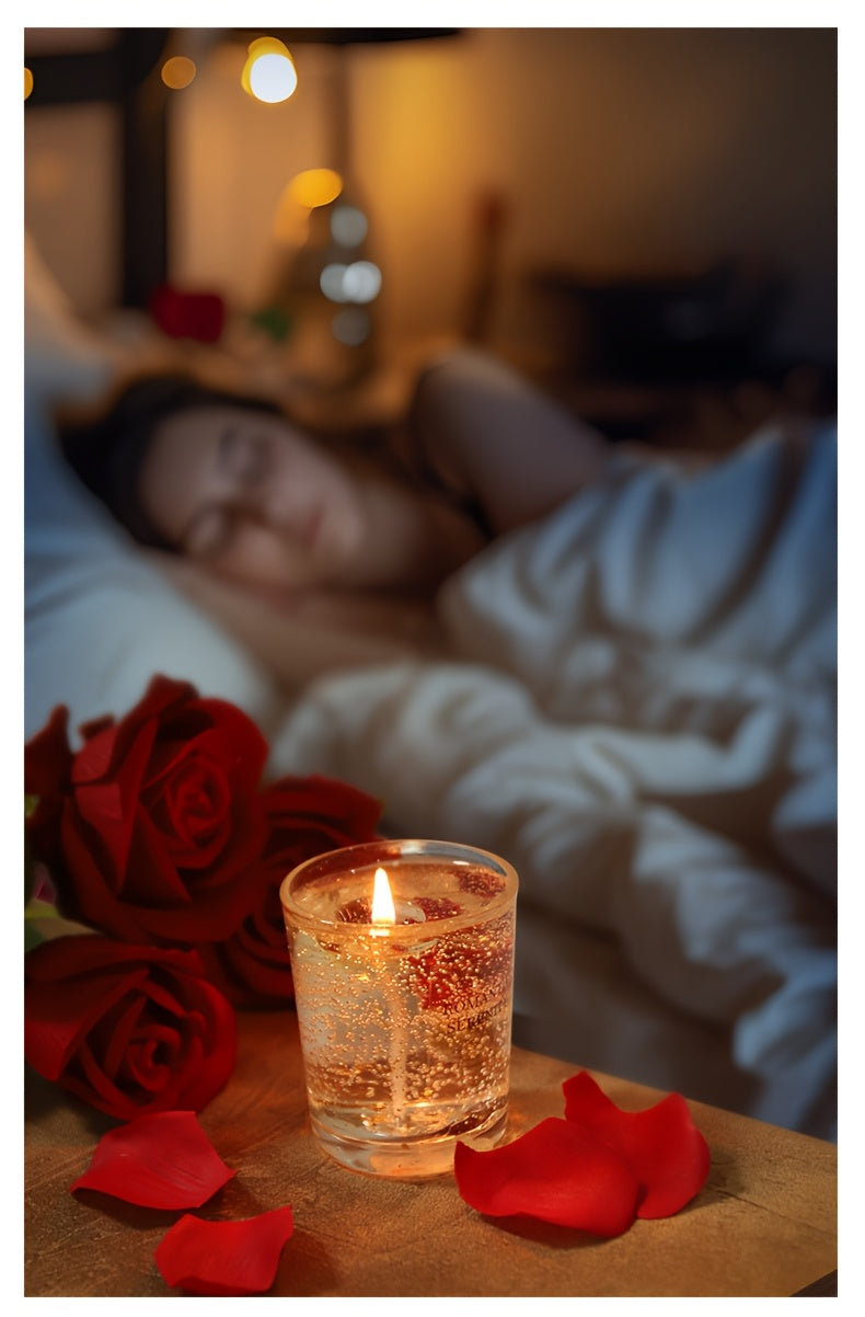 Rose Jelly Scented Candle for Aromatherapy, Romantic Atmosphere - Ideal for Birthdays, Valentine's Day, Anniversaries, Thanksgiving, Christmas - 1pc, Soy Wax in Glass Jar Lootquake LLC