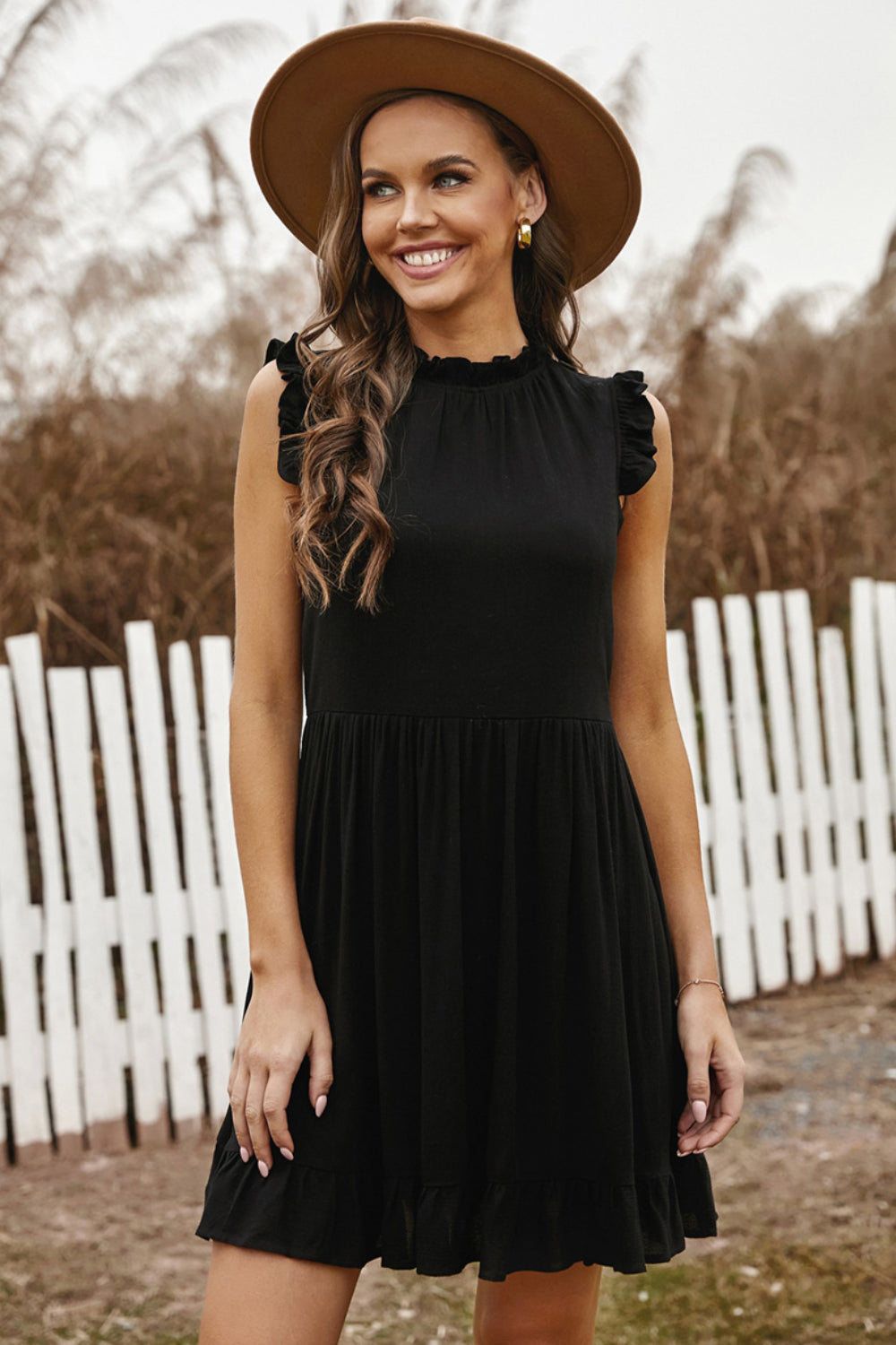 Charmning Ruffled Sleeveless Mini Dress Elegant & Flowy Summer Dress Stevvex