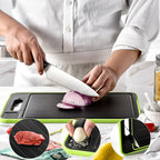Double-side Cutting Board With Defrosting Function Chopping Board Kitchen Grinding Cutting Board With Knife Sharpener Pi-Mart