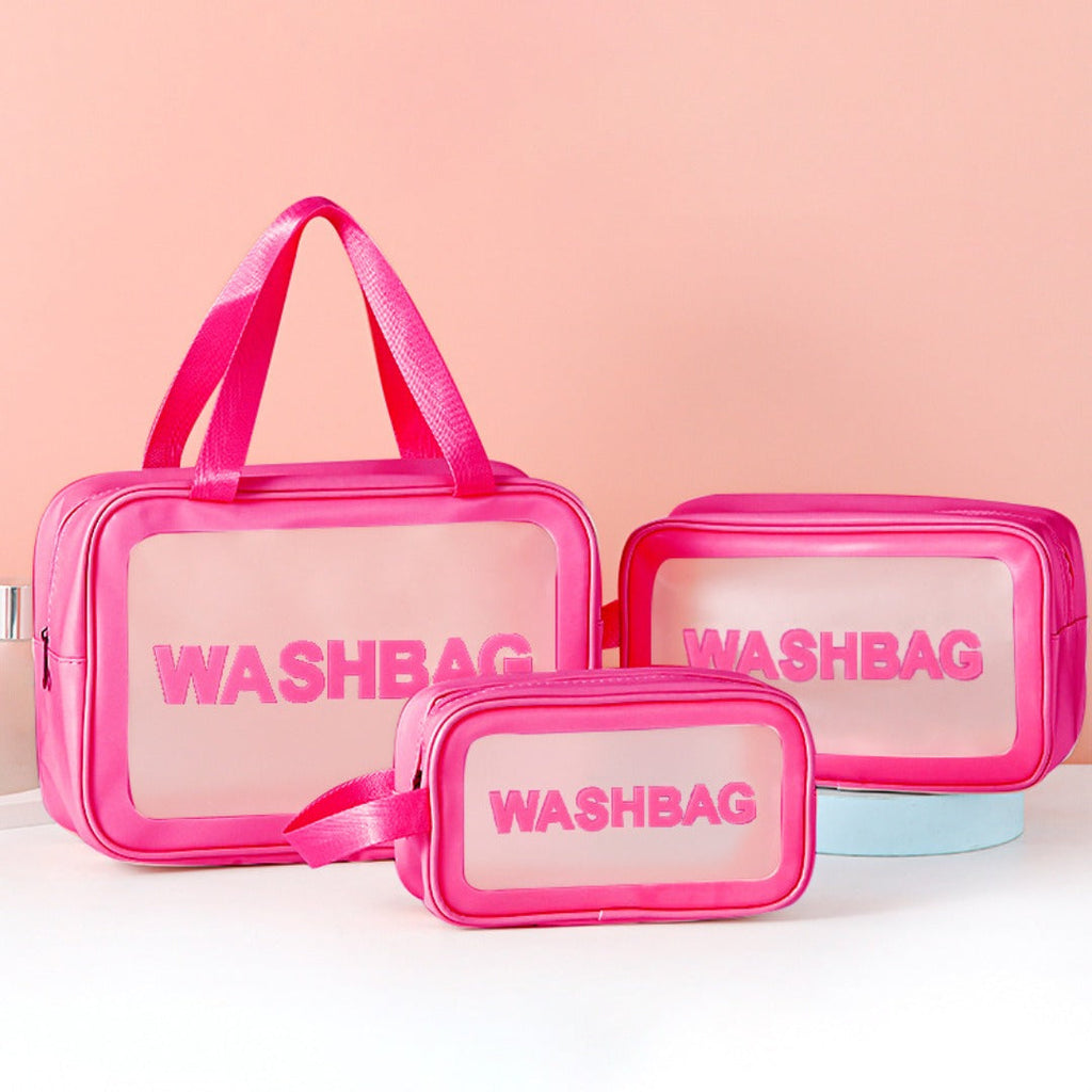 Frosted pu three-piece toilet bag, large-capacity pvc toiletries, translucent cosmetics, portable makeup bags,Makeup bags for women,Large makeup bag,Travel makeup bag, - SJB-DIAMOND ELITES