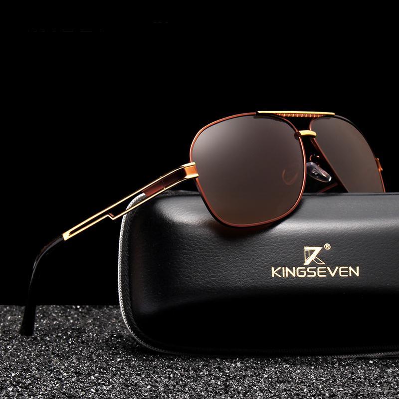 Luxury NEW Model Business  Men Square Polarized Sunglasses Male Eyewear Aviation Alloy Frame With UV400 Protection and High Quality Metal Frame - SJB-DIAMOND ELITES