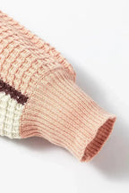 Drawstring Color Block Mock Neck Sweater - SJB-DIAMOND ELITES