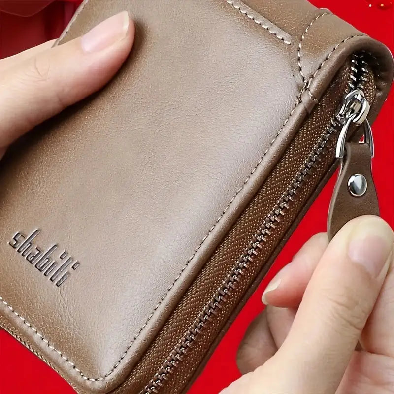 Fashionable Men's Wallet, Short Casual, Retro Zipper Youth European And American Fashion Wallet, Large Capacity, Super Practical - SJB-DIAMOND ELITES