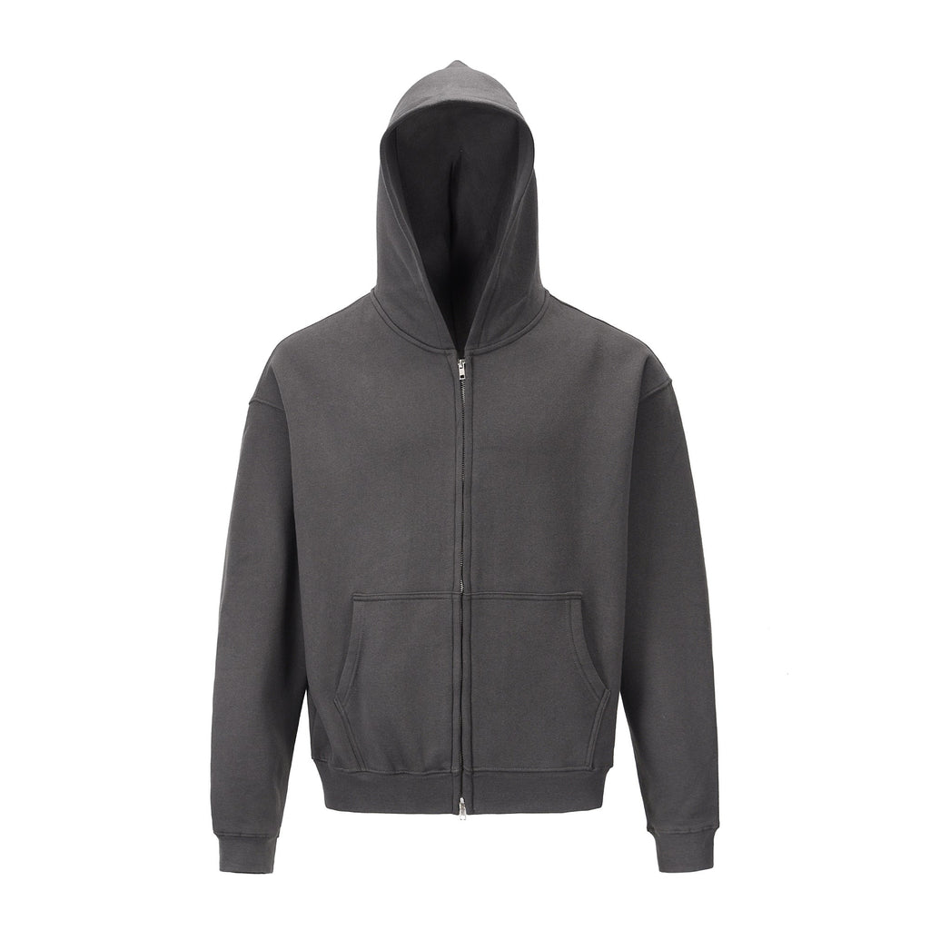 Men's Solid Color Double Zip Hoodie Pi-Mart