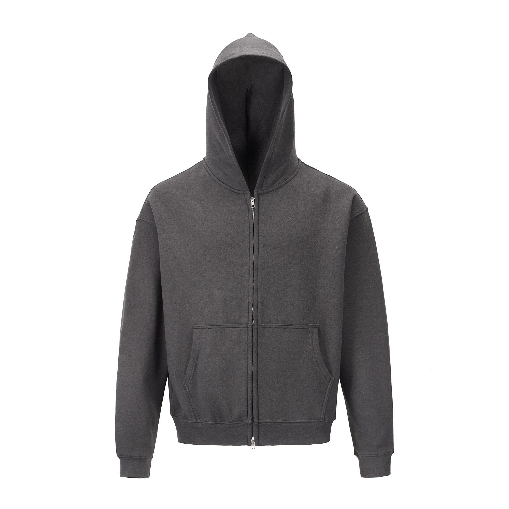 Men's Solid Color Double Zip Hoodie Pi-Mart