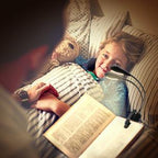Super Adjustable Goosenecks Clip LED Lamp For Book Reading With Stand And Double Ligh  Rechargeable 12 LED Warm Book Light, Clip On Bed Reading Light, Music Stand Lamp, 2 Brightness & 2 Goosenecks Light Up 2 Full Pages. Perfect For Bookworms, Kids & Music - SJB-DIAMOND ELITES