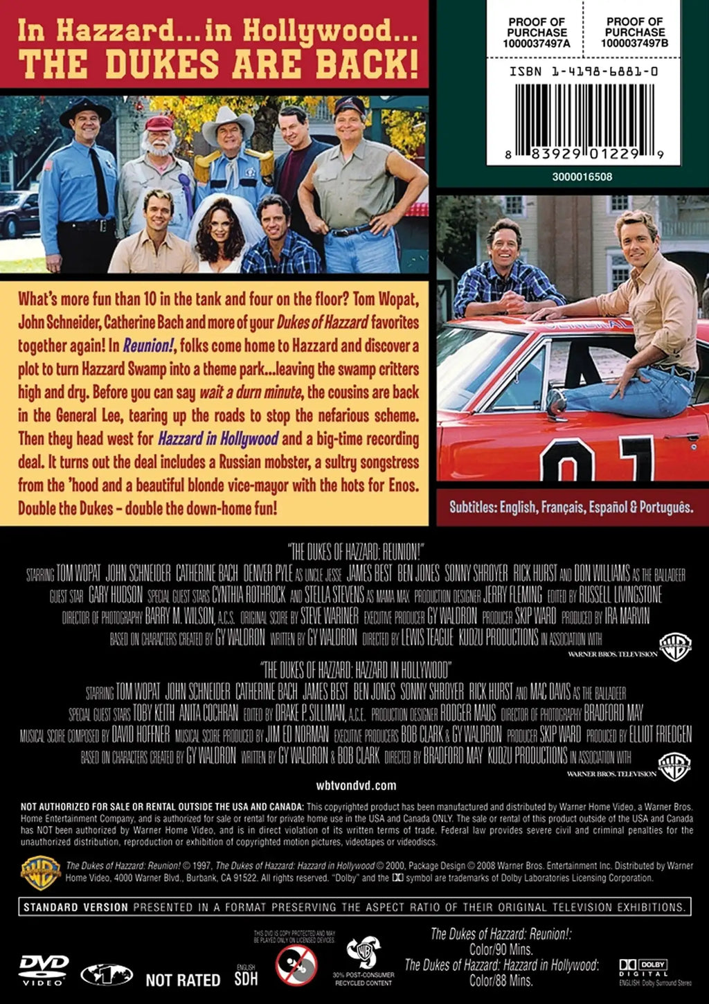 The Dukes of Hazzard Two Movie Collection (Reunion! / Hazzard in Holly