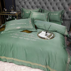 Tencel Quilt Cover Embroidered European Washed Cotton Four-piece Set Pi-Mart