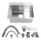 Single Basin Sink Set with Drainer, Stainless Steel Vegetable Washing Sink and Hose - SJB-DIAMOND ELITES