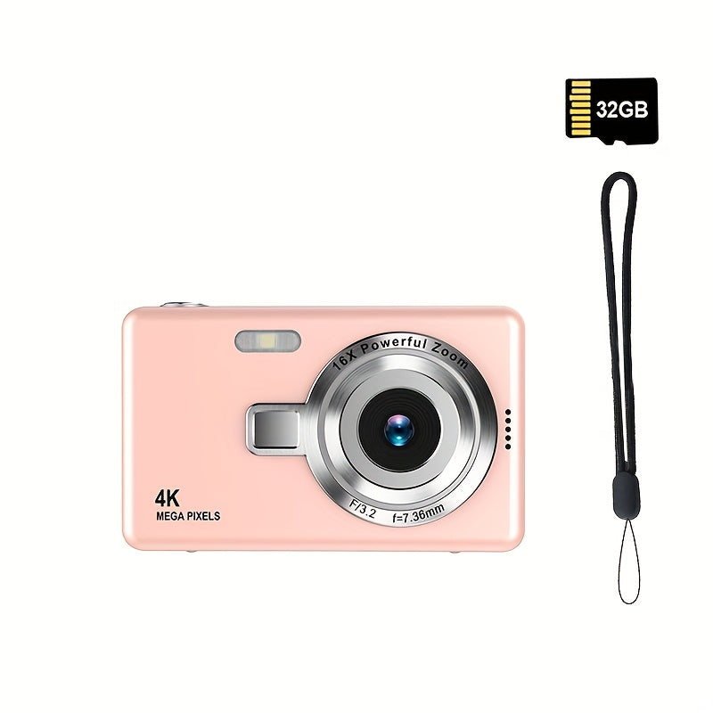 High-Definition Digital Camera with Automatic Focus And Simple Operation, Capable of Taking Photos And Recording Videos. A Surprise Gift for Beginners CCD Card Machine. Choose to Include a 32G Memory Card for Direct Storage A Lootquake LLC